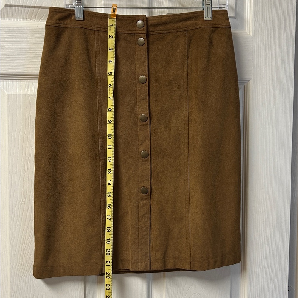Abercrombie & Fitch Camel Faux Suede Skirt Size 10 - Picture 3 of 6